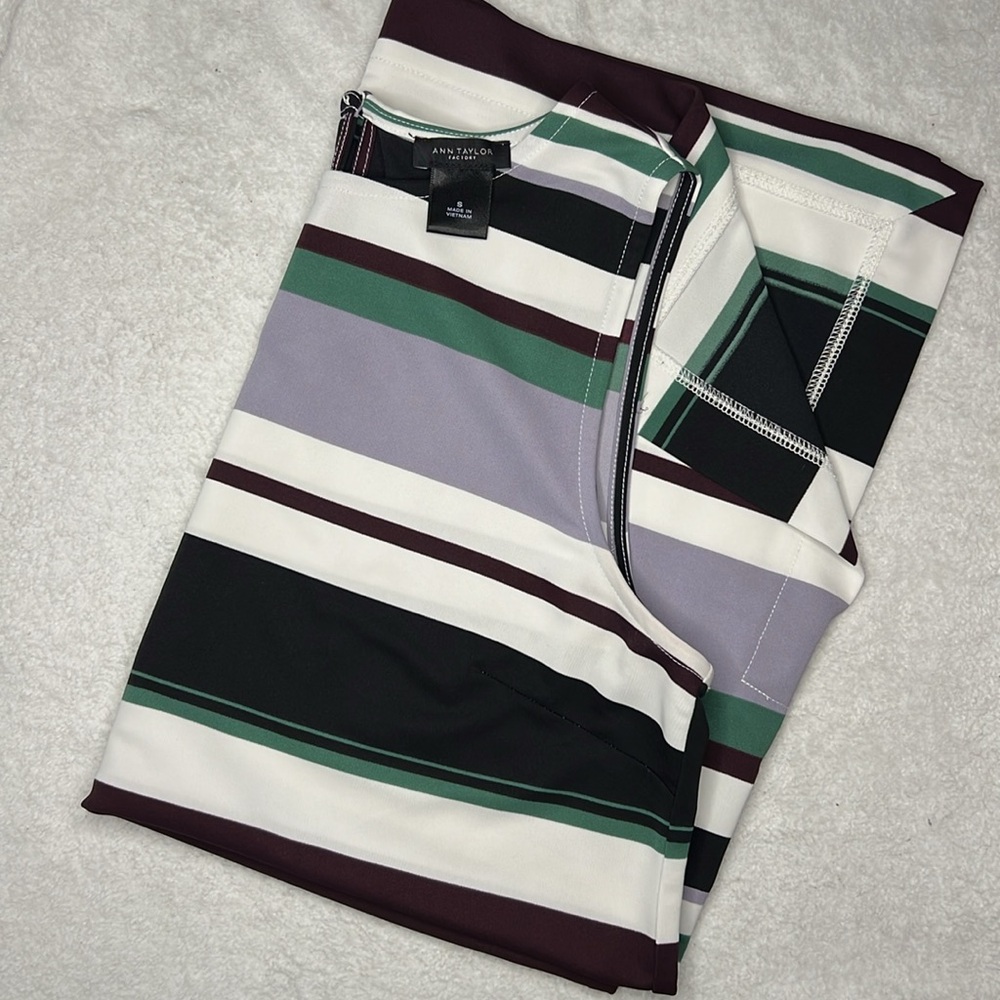 Striped long shirt with slits on side. Ann Taylor brand sized Small